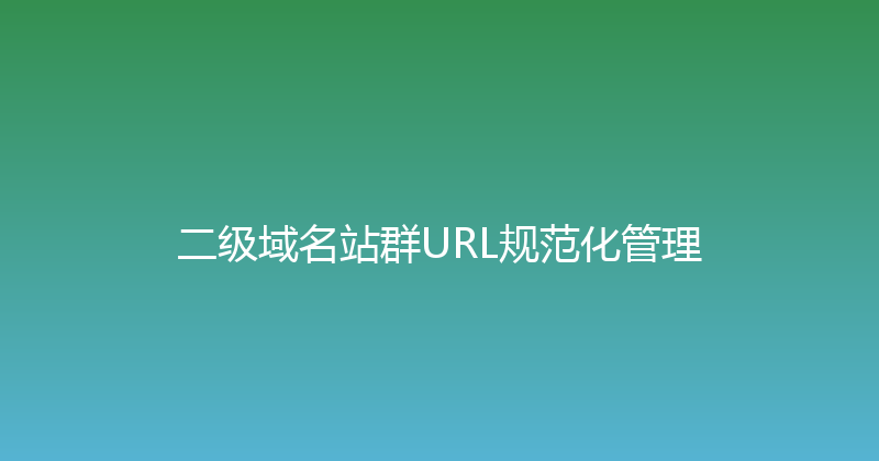 二级域名站群URL规范化管理 封面图
