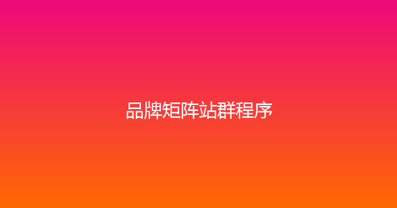 品牌矩阵站群程序 封面图