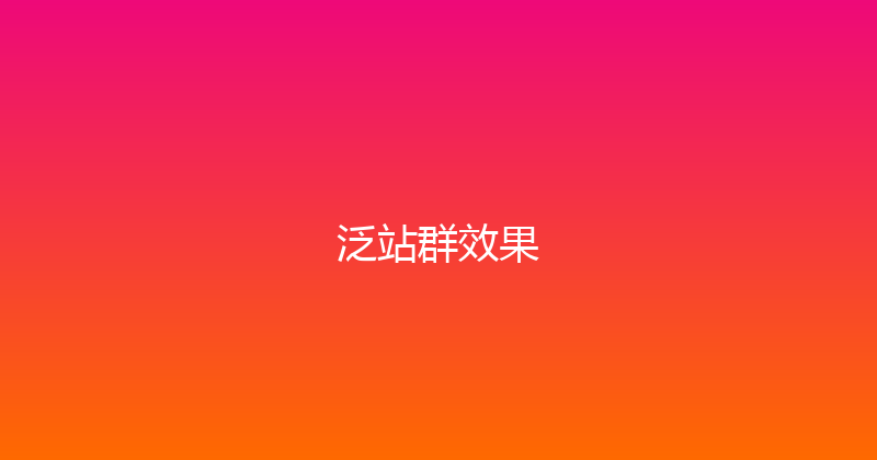 泛站群效果 封面图
