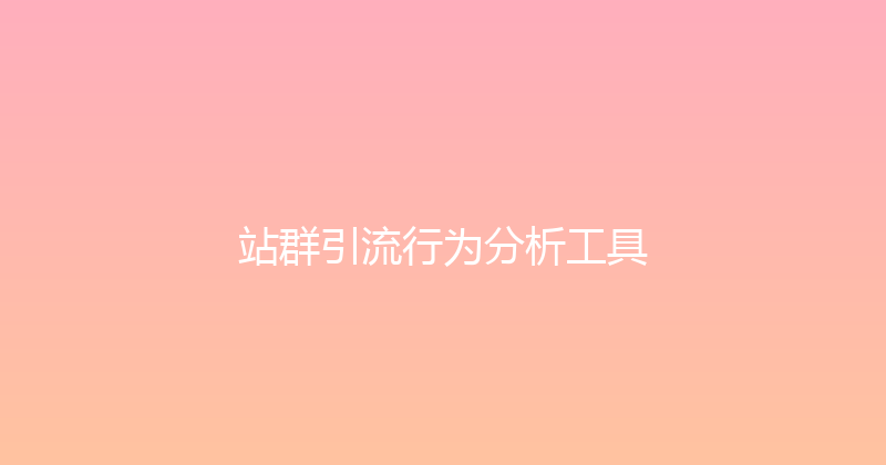 站群引流行为分析工具 封面图