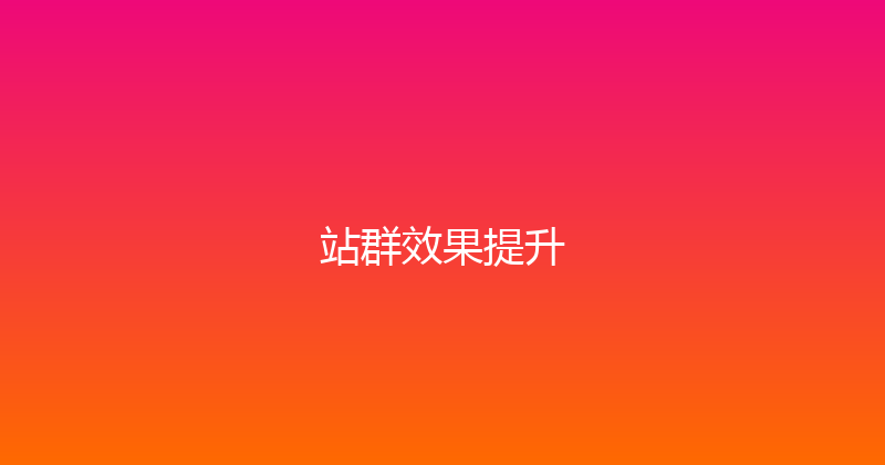 站群效果提升 封面图