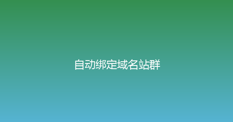 自动绑定域名站群 封面图