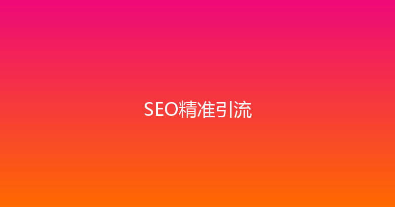 SEO精准引流 封面图
